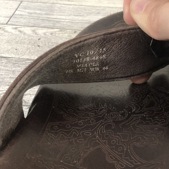 Olukai Mea Ola Brown Leather Flip Flop Thong Sandals Men’s Size 11 - Picture 5 of 5